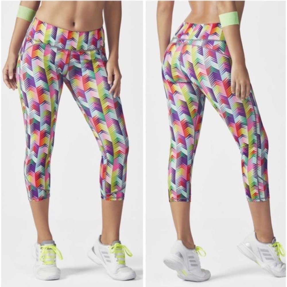 Fabletics Lima Capri Rainbow Chevron Crop Leggings - image 1